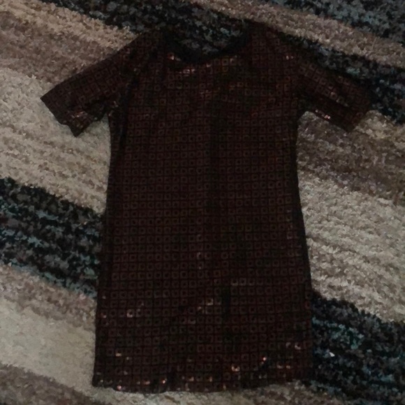 Ellen Tracy copper and black sequin dress - Picture 2 of 4